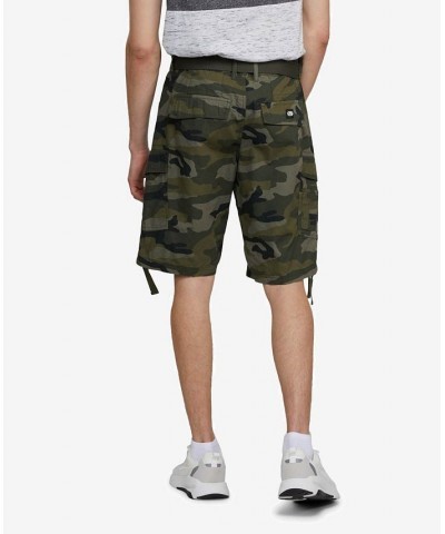 Men's Big and Tall Recon-Go Belted Cargo Shorts Green $29.00 Shorts