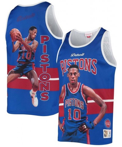 Men's Dennis Rodman Blue Detroit Pistons Hardwood Classics Player Tank Top $35.63 T-Shirts