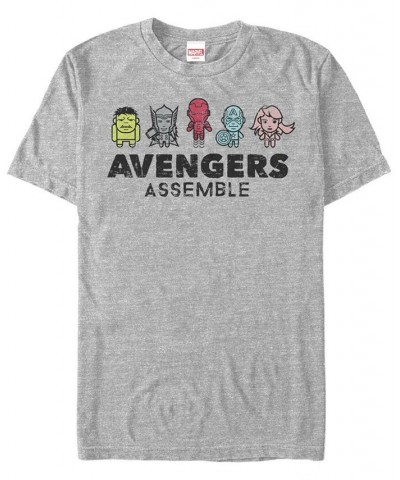 Marvel Men's Comic Collection Kawaii Avengers Assemble Short Sleeve T-Shirt Gray $17.84 T-Shirts