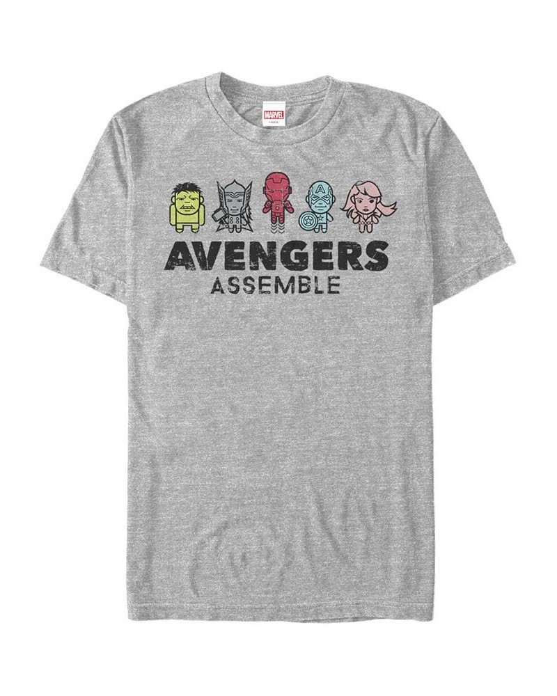 Marvel Men's Comic Collection Kawaii Avengers Assemble Short Sleeve T-Shirt Gray $17.84 T-Shirts