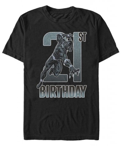 Men's Marvel Black Panther 21st Birthday Short Sleeve T-Shirt Black $20.29 T-Shirts