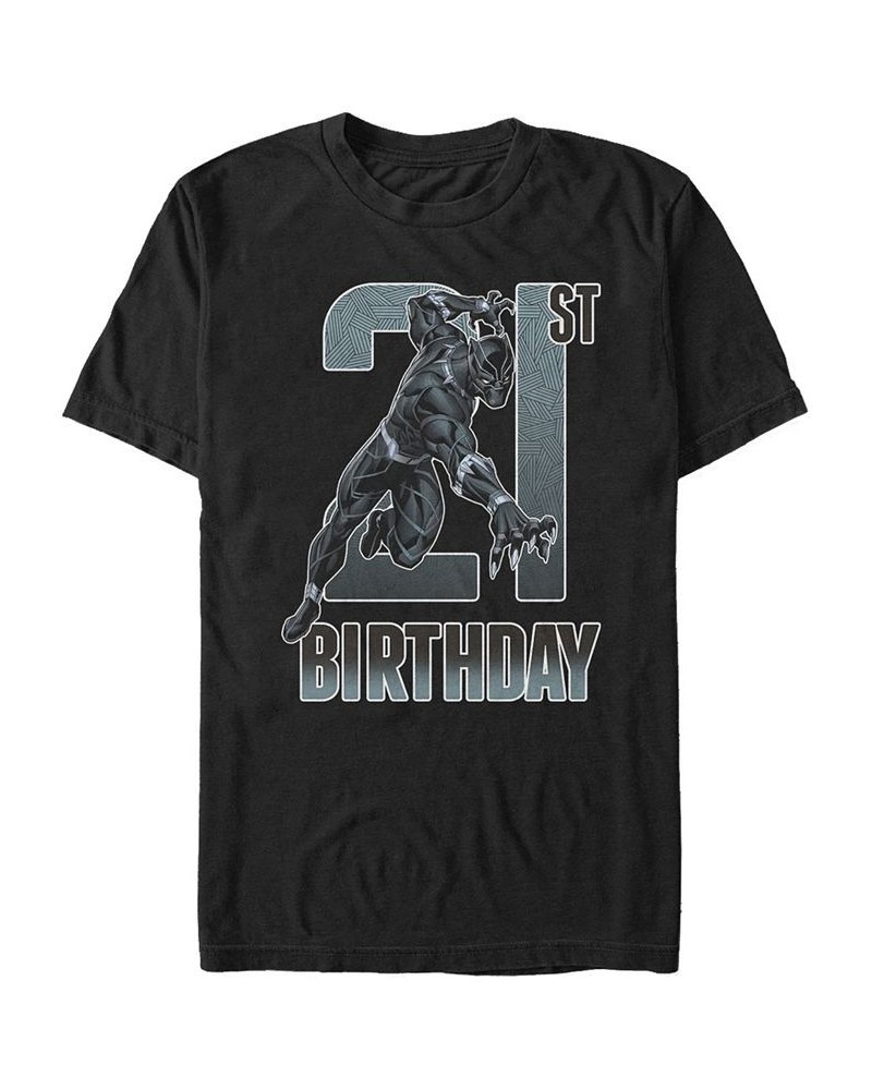 Men's Marvel Black Panther 21st Birthday Short Sleeve T-Shirt Black $20.29 T-Shirts