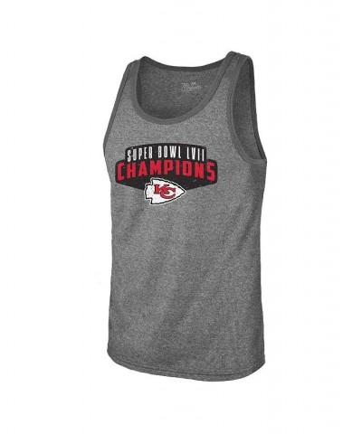 Men's Threads Gray Kansas City Chiefs Super Bowl LVII Champions Tri-Blend Tank Top $24.60 T-Shirts