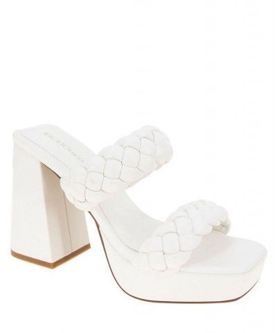 Women's Gemma Braided Platform Sandal Ivory/Cream $52.36 Shoes