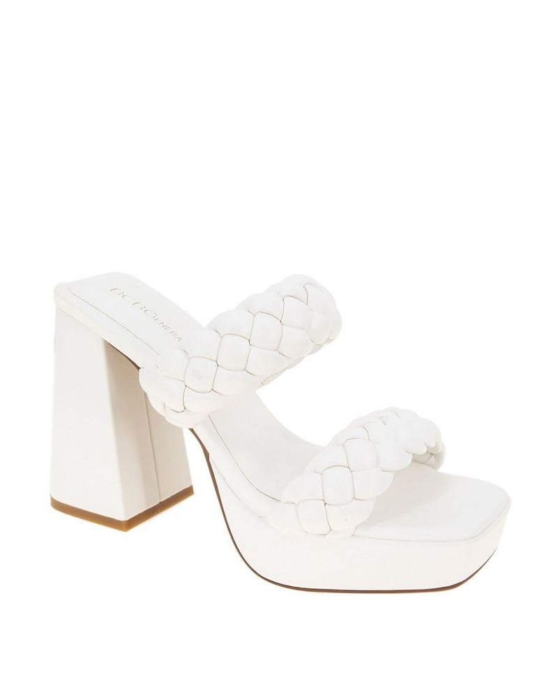 Women's Gemma Braided Platform Sandal Ivory/Cream $52.36 Shoes