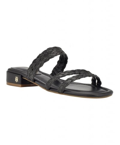 Women's Olise Flat Slip-on Dress Sandals Black $38.71 Shoes