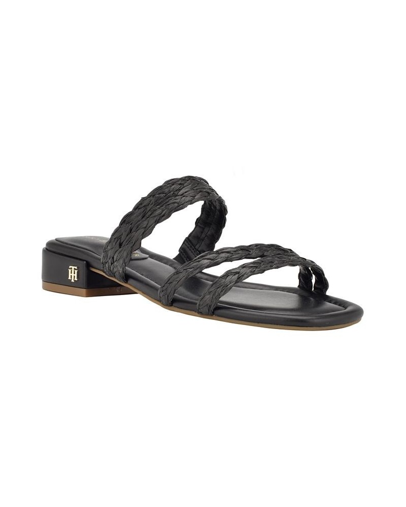 Women's Olise Flat Slip-on Dress Sandals Black $38.71 Shoes