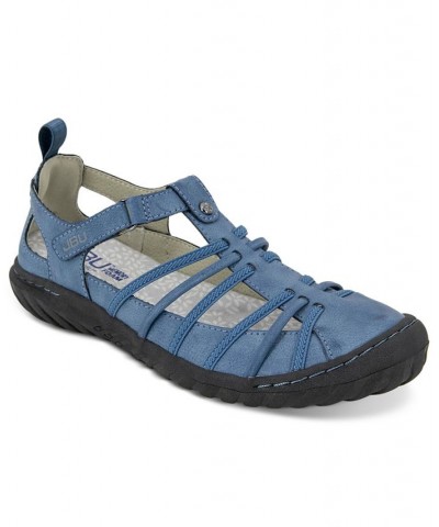 Women's Peace Woven Strappy Sporty Sandals Blue $39.16 Shoes