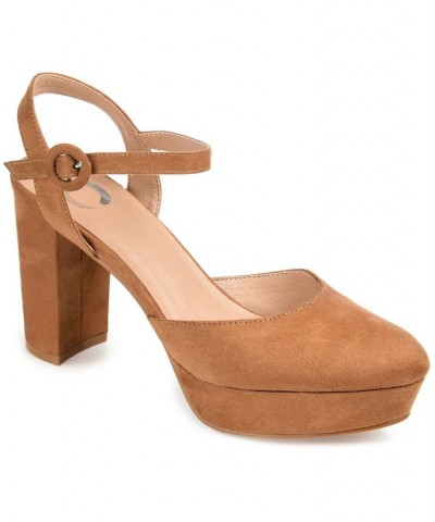 Women's Roslynn Platform Heels Tan/Beige $51.99 Shoes