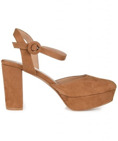 Women's Roslynn Platform Heels Tan/Beige $51.99 Shoes