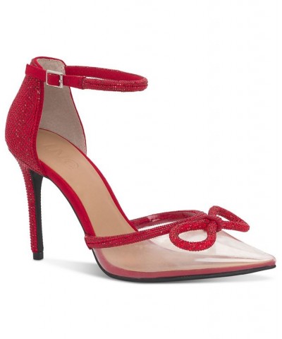 Women's Lidani Pointed-Toe Clear Vinyl Pumps Red $35.55 Shoes