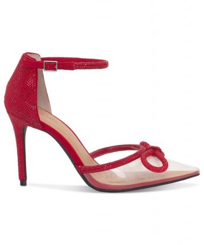 Women's Lidani Pointed-Toe Clear Vinyl Pumps Red $35.55 Shoes