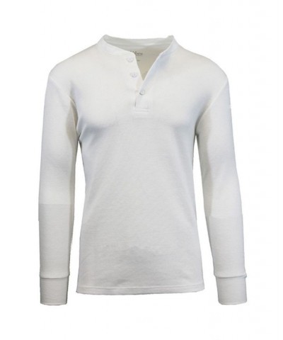 Men's Long Sleeve Thermal Henley Tee PD06 $15.75 T-Shirts