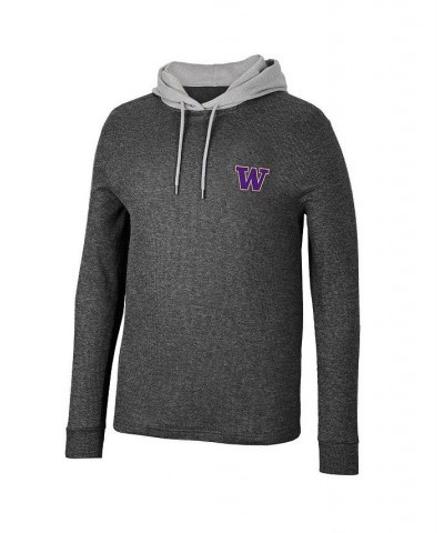 Men's Black Washington Huskies Ballot Waffle-Knit Thermal Long Sleeve Hoodie T-shirt $37.79 T-Shirts