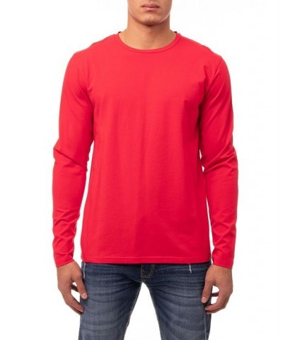 Men's Soft Stretch Crew Neck Long Sleeve T-shirt PD06 $19.60 T-Shirts