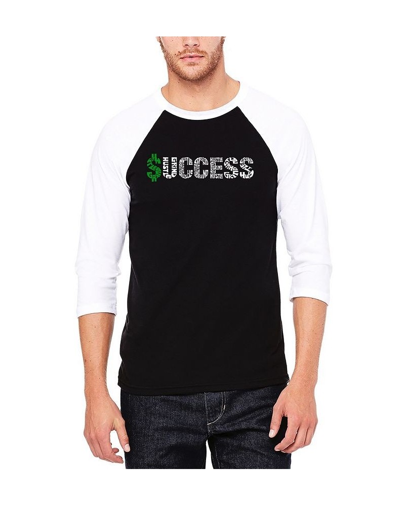 Men's Raglan Baseball 3/4 Sleeve Success Word Art T-shirt Black, White $22.94 T-Shirts