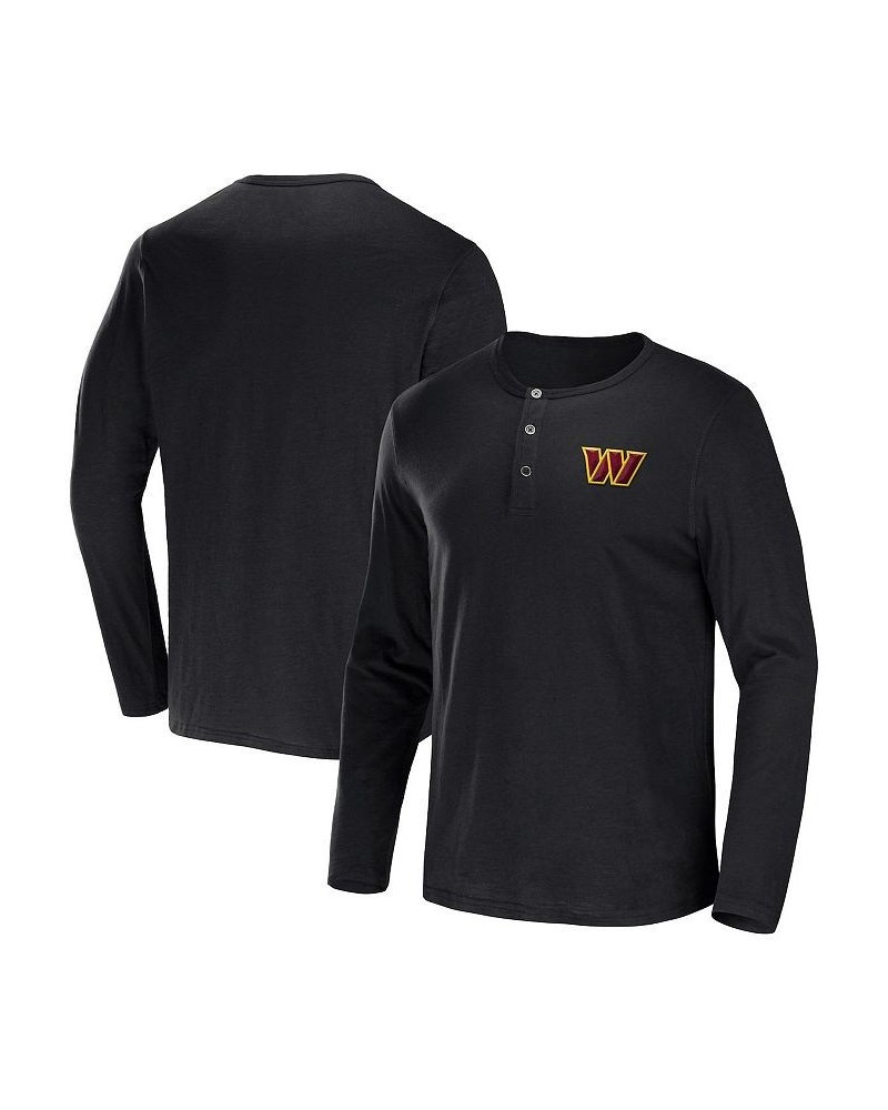 Men's NFL x Darius Rucker Collection by Black Washington Commanders Slub Jersey Henley Long Sleeve T-shirt $28.79 T-Shirts