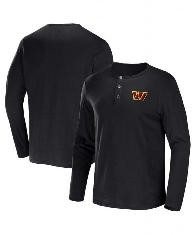 Men's NFL x Darius Rucker Collection by Black Washington Commanders Slub Jersey Henley Long Sleeve T-shirt $28.79 T-Shirts