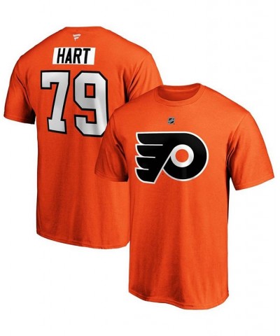 Men's Carter Hart Orange Philadelphia Flyers Team Authentic Stack Name and Number T-shirt $17.00 T-Shirts