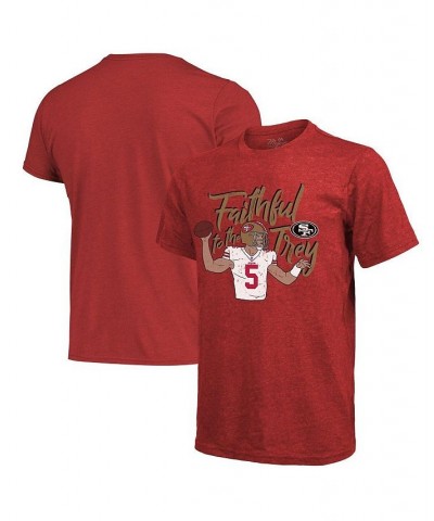 Men's Threads Trey Lance Scarlet San Francisco 49ers Tri-Blend Player T-shirt $28.07 T-Shirts