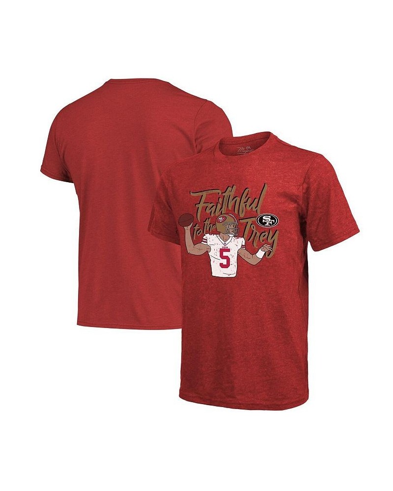 Men's Threads Trey Lance Scarlet San Francisco 49ers Tri-Blend Player T-shirt $28.07 T-Shirts