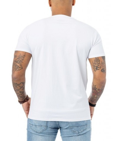 Men's Flower Tiger Rhinestone T-shirt White $23.40 T-Shirts