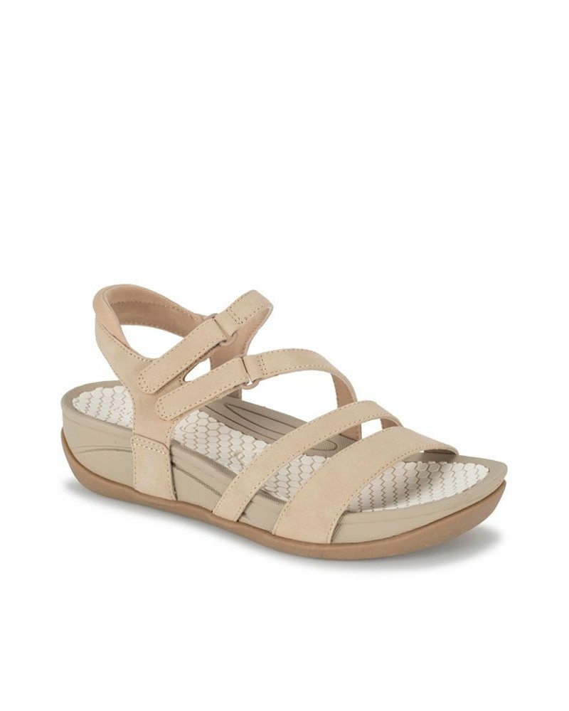 Women's Deena Wedge Sandal Tan/Beige $48.06 Shoes