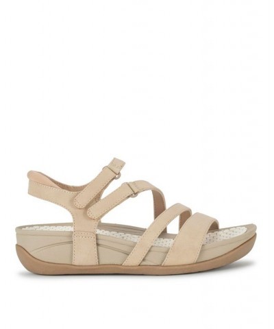 Women's Deena Wedge Sandal Tan/Beige $48.06 Shoes