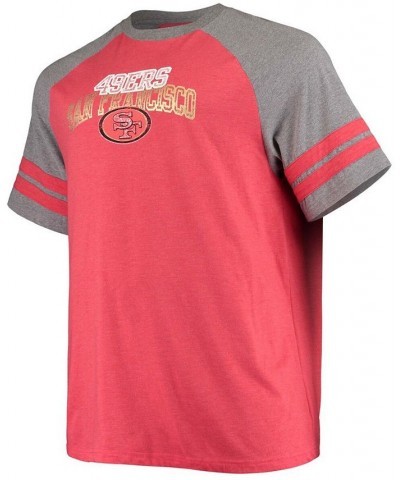 Men's Big and Tall Scarlet, Heathered Gray San Francisco 49Ers Two-Stripe Tri-Blend Raglan T-shirt $23.99 T-Shirts