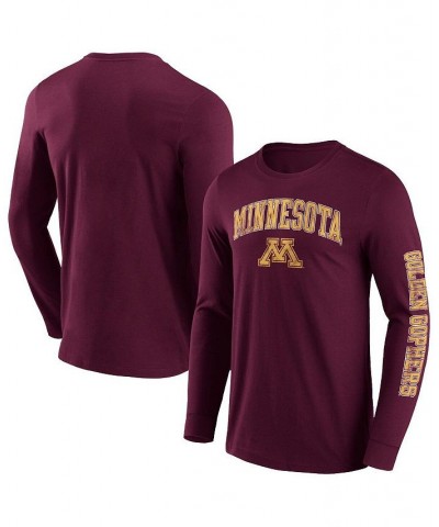 Men's Branded Maroon Minnesota Golden Gophers Distressed Arch Over Logo 2.0 Long Sleeve T-shirt $23.19 T-Shirts