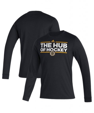 Men's Black Boston Bruins Dassler AEROREADY Creator Long Sleeve T-Shirt $28.99 T-Shirts