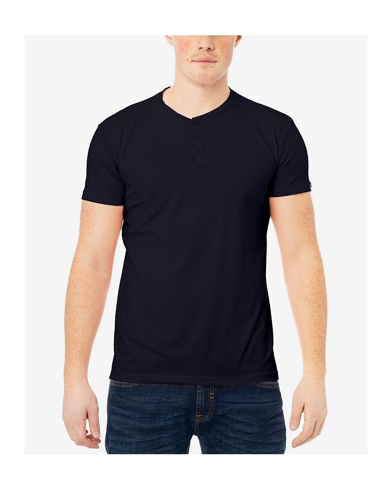 Men's Basic Henley Neck Short Sleeve T-shirt PD07 $17.39 T-Shirts