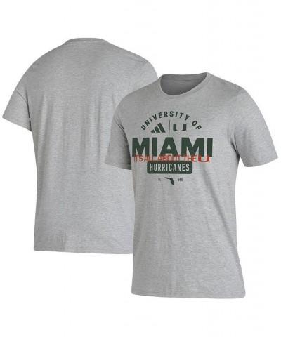 Men's Heather Gray Miami Hurricanes Sewn Up Fresh T-shirt $20.39 T-Shirts