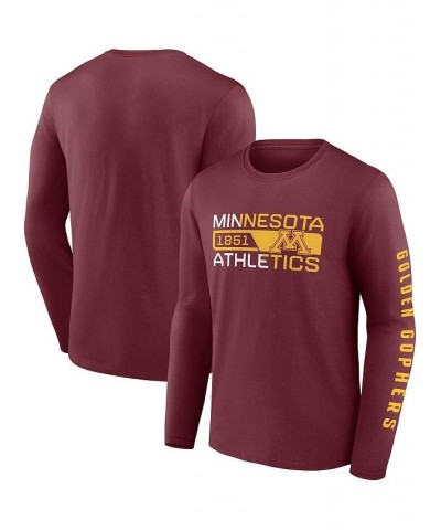 Men's Maroon Minnesota Golden Gophers Broad Jump 2-Hit Long Sleeve T-shirt $19.37 T-Shirts