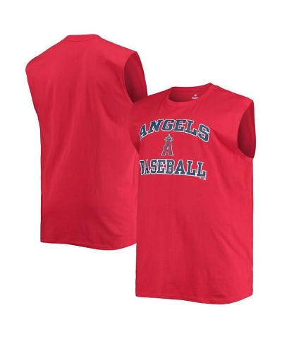 Men's Red Los Angeles Angels Big and Tall Jersey Muscle Tank Top $18.45 T-Shirts