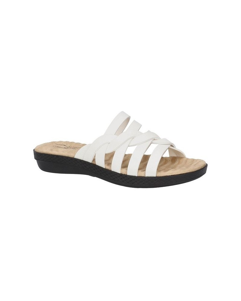 Women's Comfort Wave Sheri Slide Sandals White $27.95 Shoes