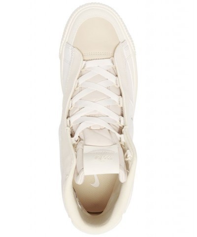 Women's Blazer Mid Victory Casual Sneakers Ivory/Cream $54.60 Shoes