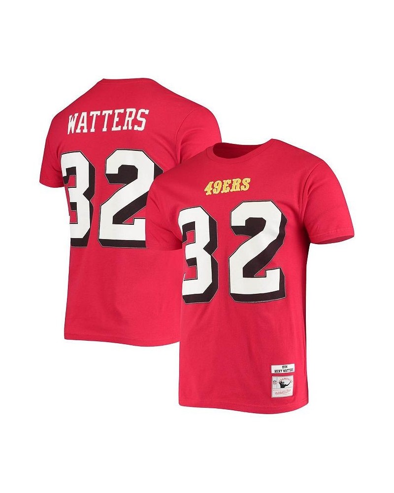 Men's Ricky Watters Scarlet San Francisco 49Ers Throwback Name and Number T-shirt $28.80 T-Shirts