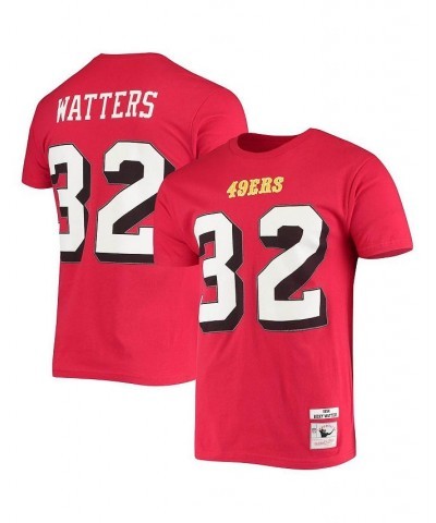 Men's Ricky Watters Scarlet San Francisco 49Ers Throwback Name and Number T-shirt $28.80 T-Shirts