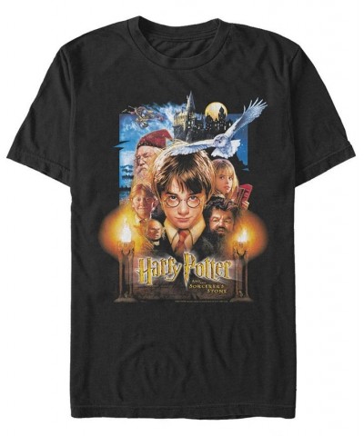 Men's Sorcerers Stone Short Sleeve Crew T-shirt Black $16.80 T-Shirts