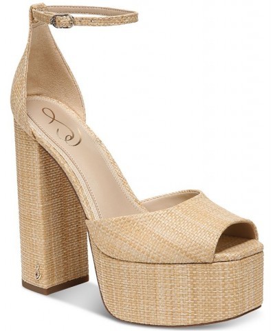 Kori Ankle-Strap Platform Dress Sandals Tan/Beige $73.10 Shoes