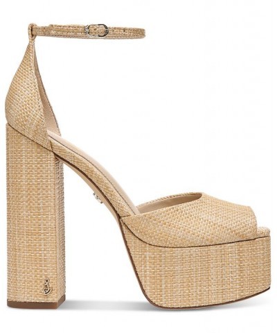 Kori Ankle-Strap Platform Dress Sandals Tan/Beige $73.10 Shoes