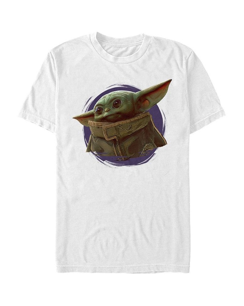 Star Wars The Mandalorian The Child Purple Smoke Short Sleeve Men's T-shirt White $17.84 T-Shirts