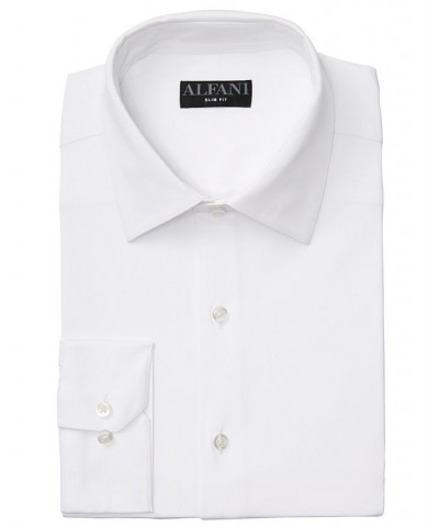 Men's Slim Fit 4-Way Stretch Solid Dress Shirt White $20.80 Dress Shirts