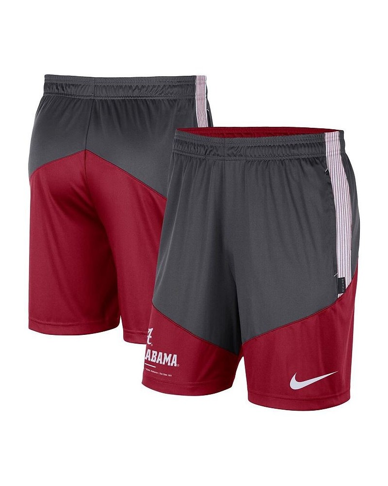 Men's Charcoal and Crimson Alabama Crimson Tide Team Performance Knit Shorts $29.14 Shorts