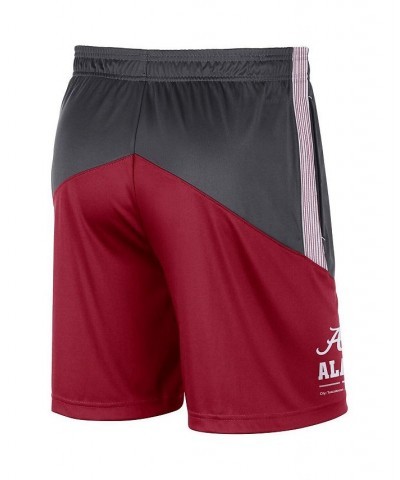 Men's Charcoal and Crimson Alabama Crimson Tide Team Performance Knit Shorts $29.14 Shorts