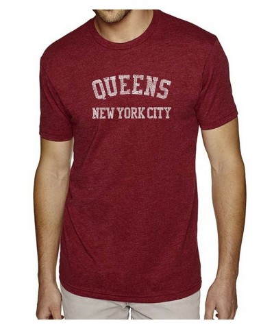 Mens Premium Blend Word Art T-Shirt - Queens NY Neighborhoods Red $18.90 T-Shirts