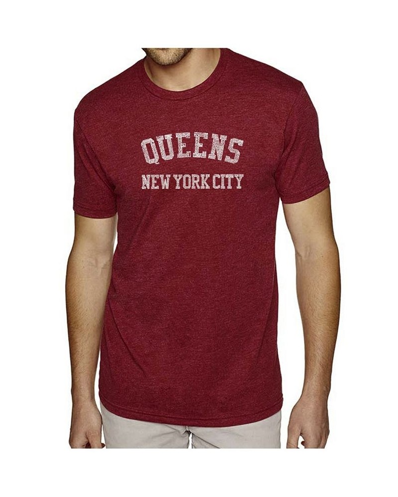 Mens Premium Blend Word Art T-Shirt - Queens NY Neighborhoods Red $18.90 T-Shirts