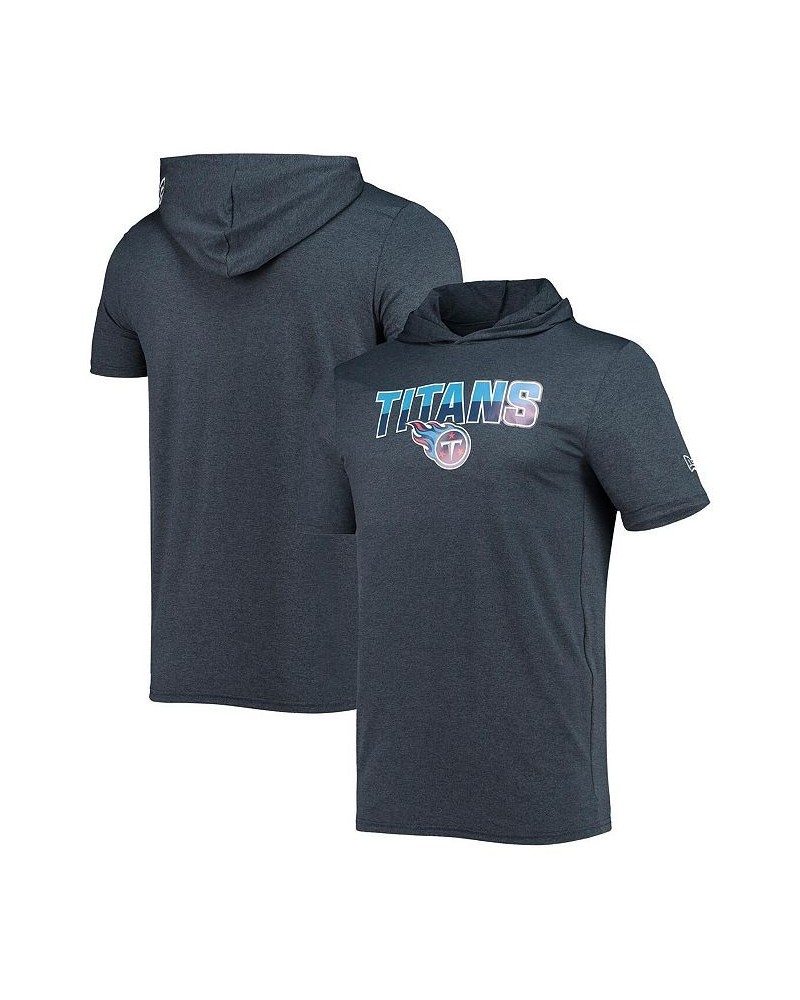 Men's Heathered Navy Tennessee Titans Team Brushed Hoodie T-shirt $20.79 T-Shirts