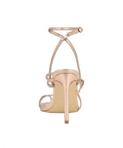 Women's Bolten Strappy Single Sole Square Toe Sandals Gold $35.97 Shoes